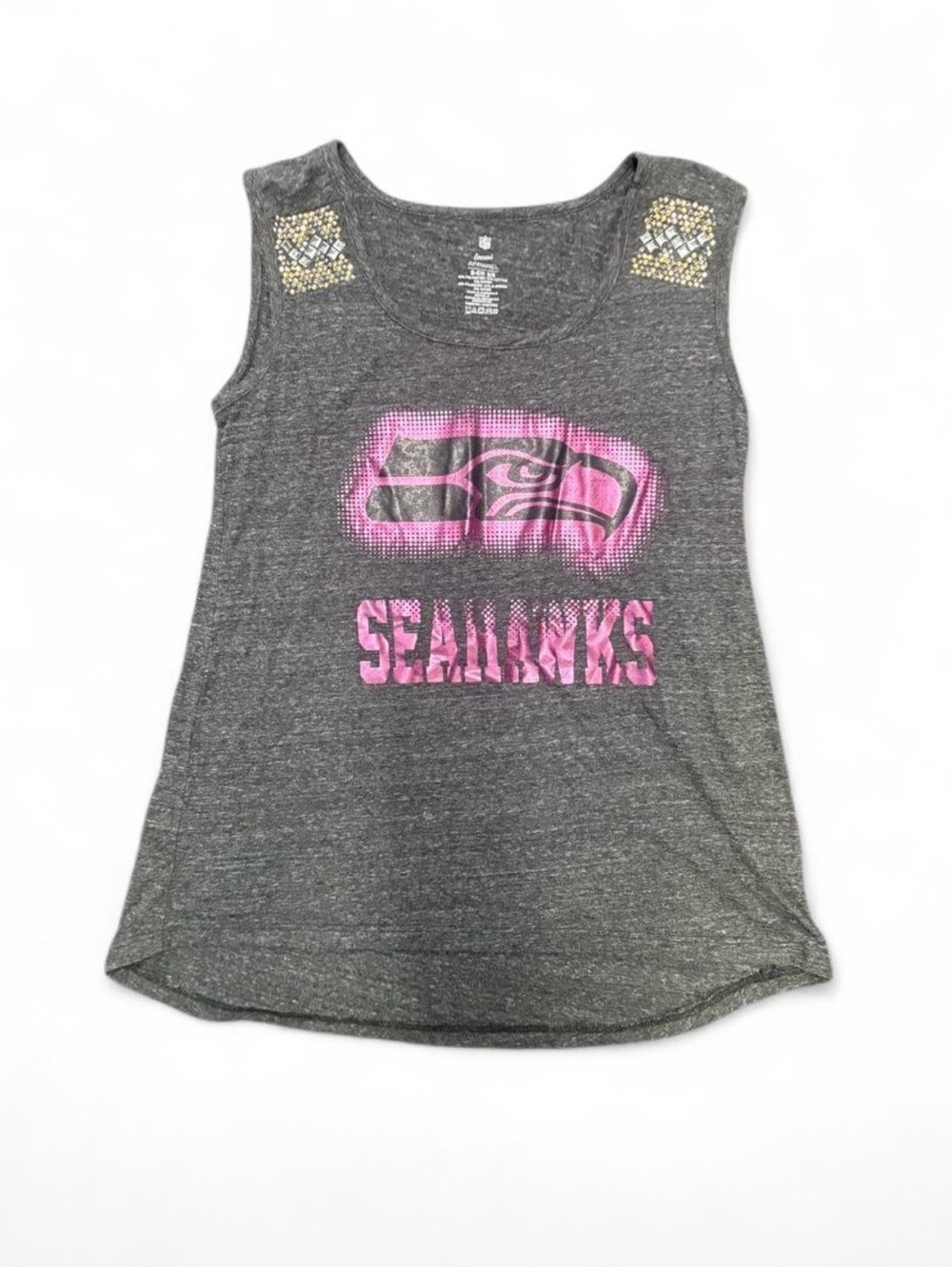 NFL Teens Apparel Heather Dark Gray Tank with White Logo